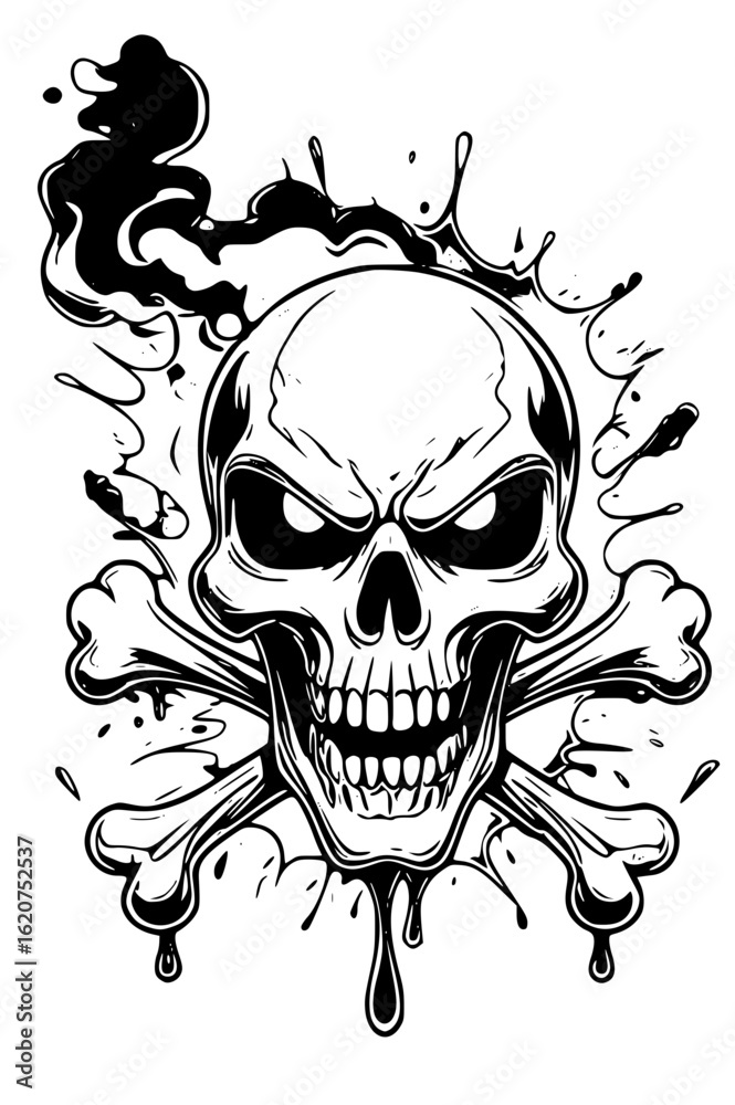 Obraz premium Skull and crossbones danger