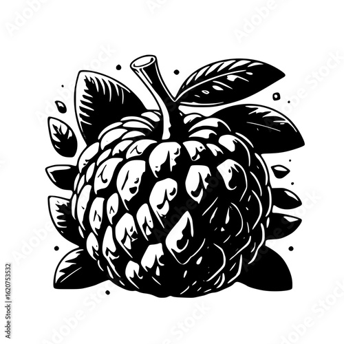 Custard apple isolated on white background