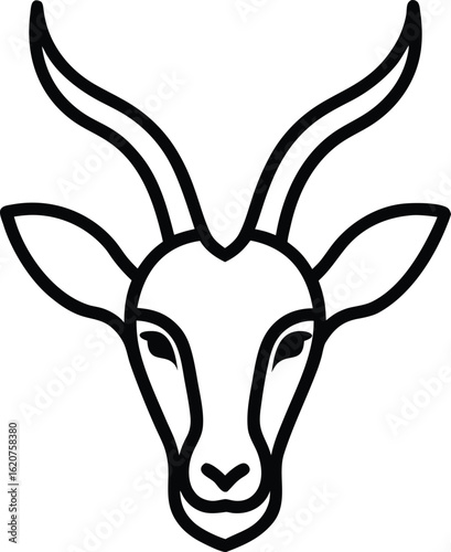 antelope head icon outline vector illustration on transparent background