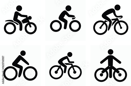 Dynamic bicycle rider silhouette