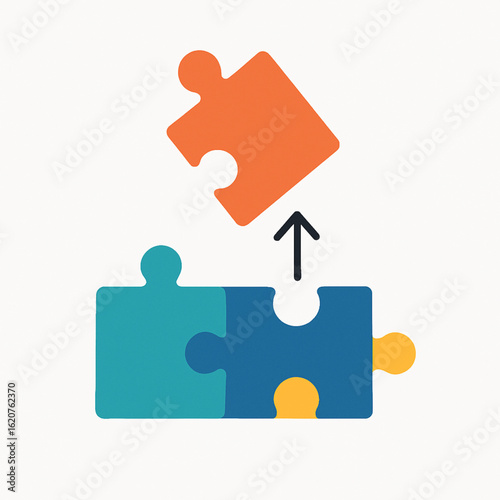 Jigsaw puzzle pieces coming together to form a solution.