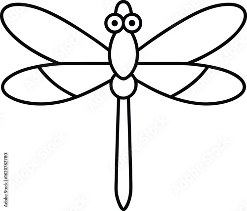 dragonfly head icon outline vector illustration on transparent background