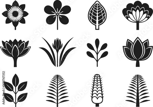 Plants and Flowers Icon Set for Apps and UI Design. Colorful Plants and Flowers Icon Set for Designer. Minimal Plants and Flowers Icon Set for Lifestyle Projects