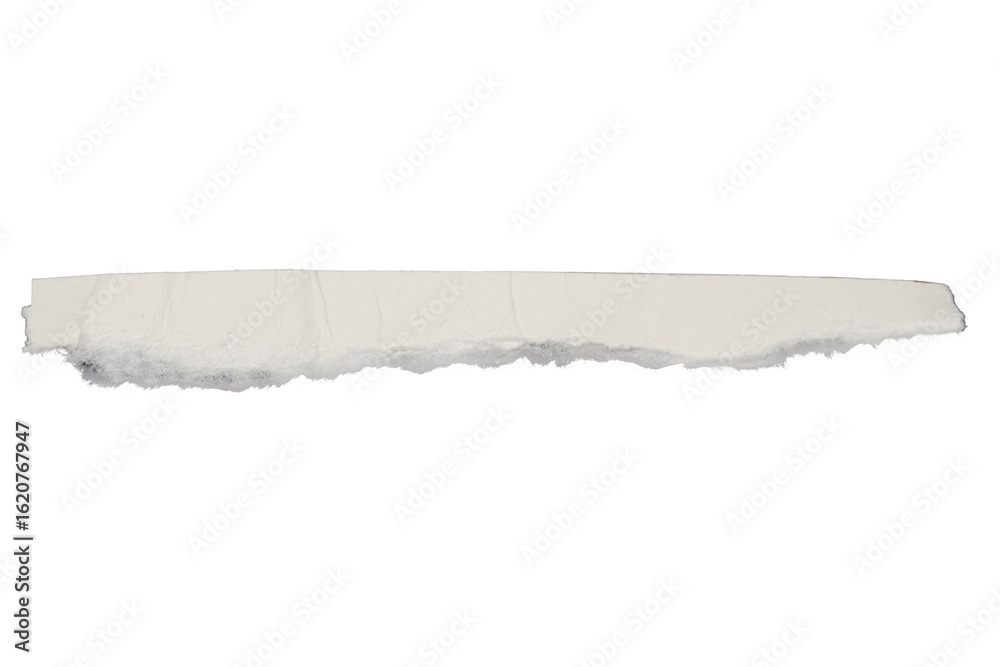 Obraz premium torn white cardboard paper with burnt edges on white background, isolated PNG