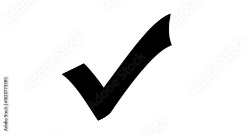 Black check mark on a white background indicating a positive answer or a completed task or selection
