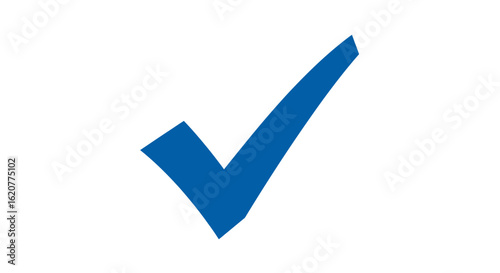 A blue check mark is displayed on a white background as a symbol of approval and confirmation of a choice