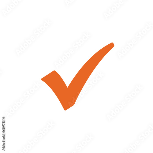 An orange check mark is displayed on a white background representing a positive choice or validation