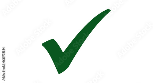 A green check mark is displayed against a white background indicating approval or a correct choice
