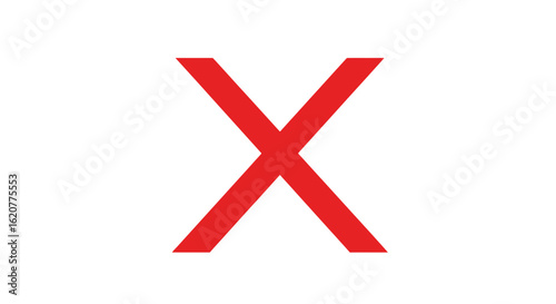 A red cross mark on a white background indicates an error or cancellation of a process or selection of an incorrect option