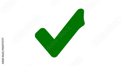 Green check mark isolated on white background