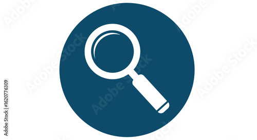 Magnifying glass icon representing search and discovery for website or application interface design