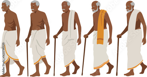 Disabled old woman patient with a broken leg on crutches and sport injury