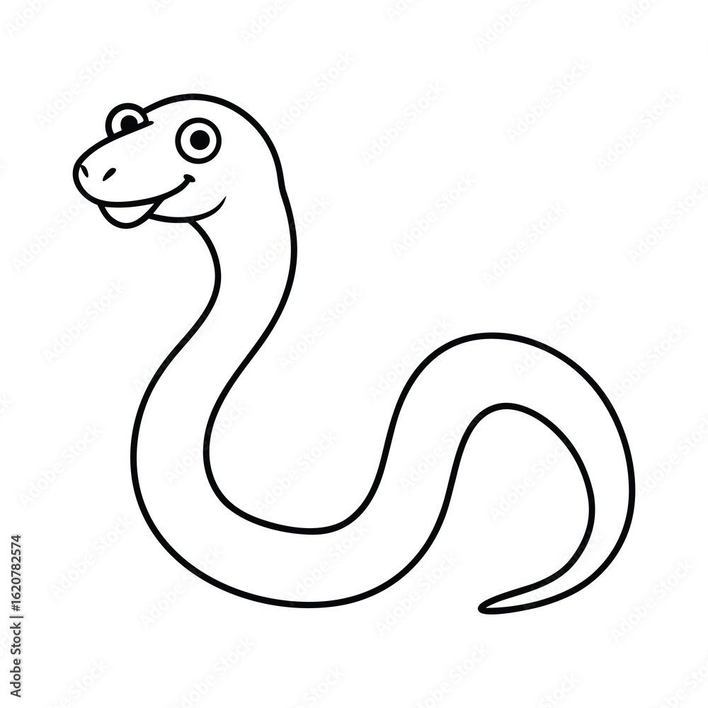 Fototapeta premium vector illustration of cartoon snake