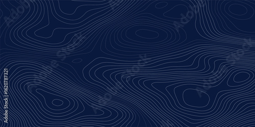 Abstract navy blue wave paper curved reliefs abstract background, Abstract topographic contours map background, Topography map background. Vector geographic contour map. 