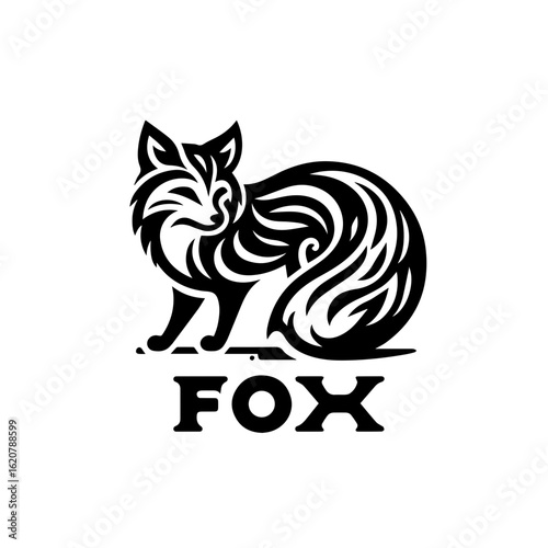 Fox illustration isolated on white background, a symbol of cunning and adaptability