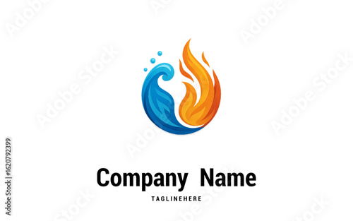 Water and Fire Logo Design hot and cool water vector logo icon Free Download Water and Fire Logo Design hot and cool water vector logo icon - GFXLoad