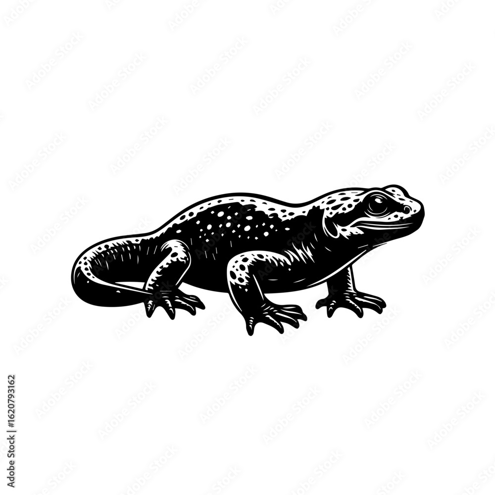 Naklejka premium Detailed salamander illustration isolated on white background