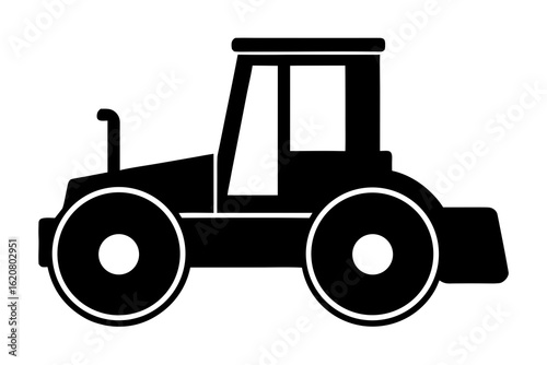 Simple Road Roller Construction Vehicle Silhouette