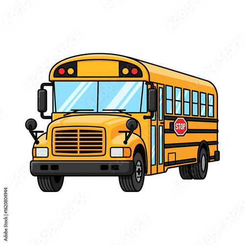 A yellow school bus with a stop sign on the side is ready for transporting children to and from school or other educational activities.