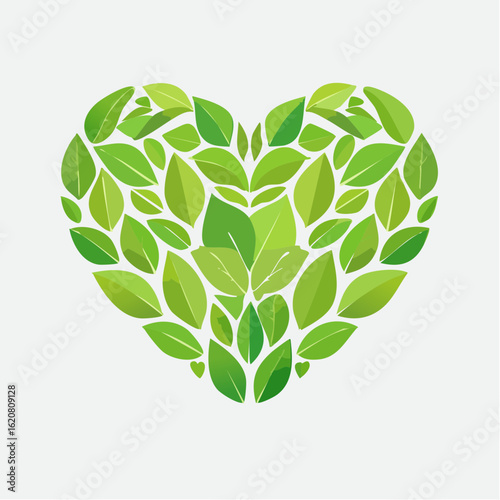 Herz aus Blättern – Symbol für Liebe zur Natur und Tierwohl