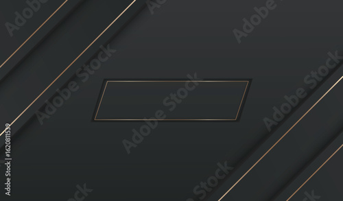 Realistic fiber black gold shine Illustration luxury background, gradient color, geometric, bright design