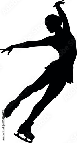 Figure skater silhouette graceful ice dance pose