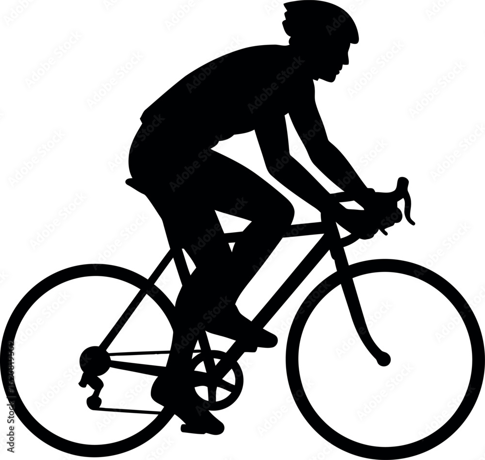 Obraz premium Cyclist silhouette road bike rider in motion