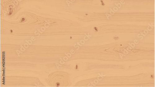 Wooden surface with natural knots and grain pattern. Wood texture. Wooden background. Vector illustration.