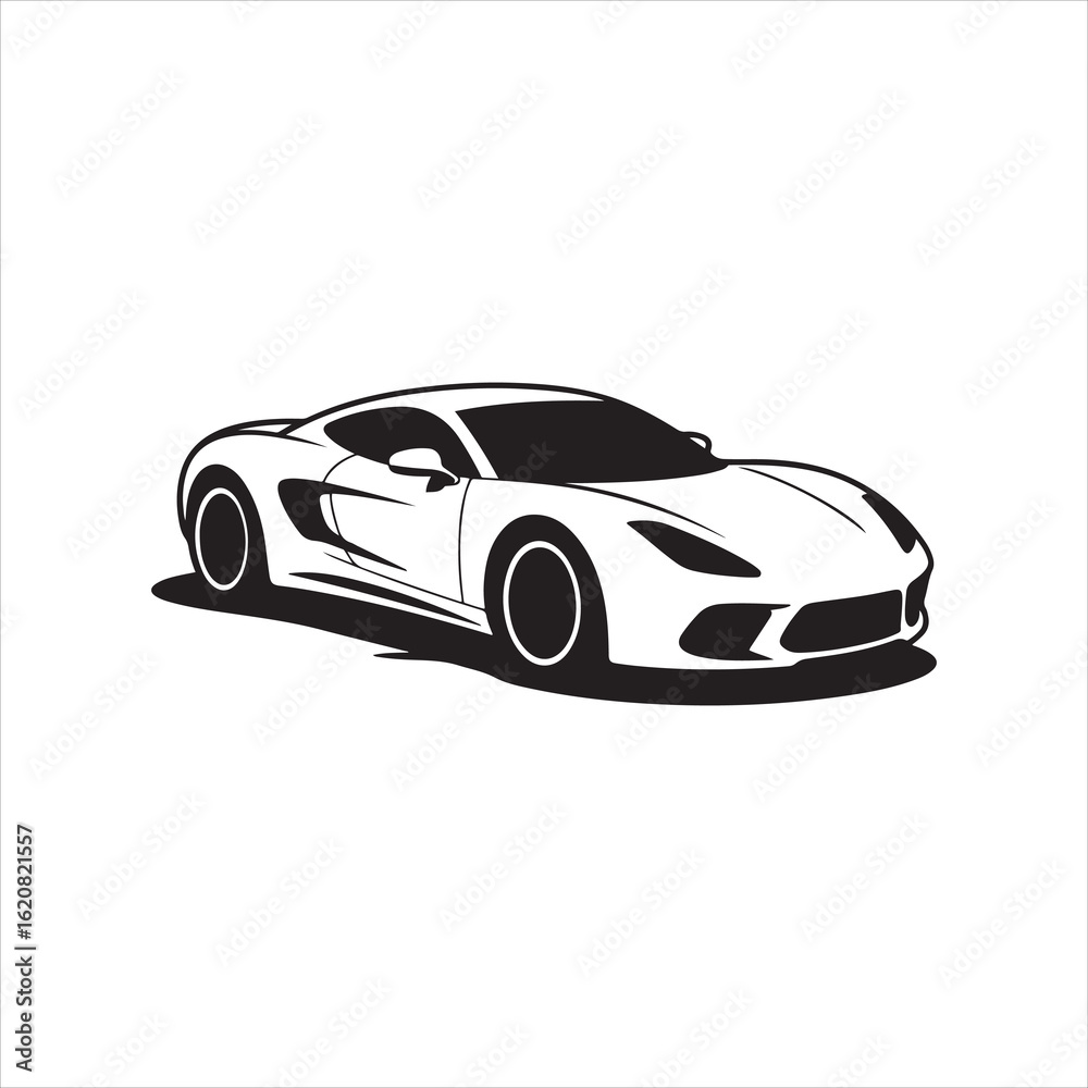 Fototapeta premium Premium Car Silhouette Illustration – Fast and Elegant Vehicle Design