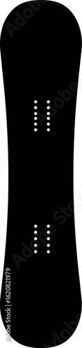 Black snowboard isolated on white background
