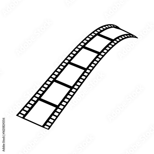 Film strip cinema icon in line art for video production and movie themed visuals Vector illustration