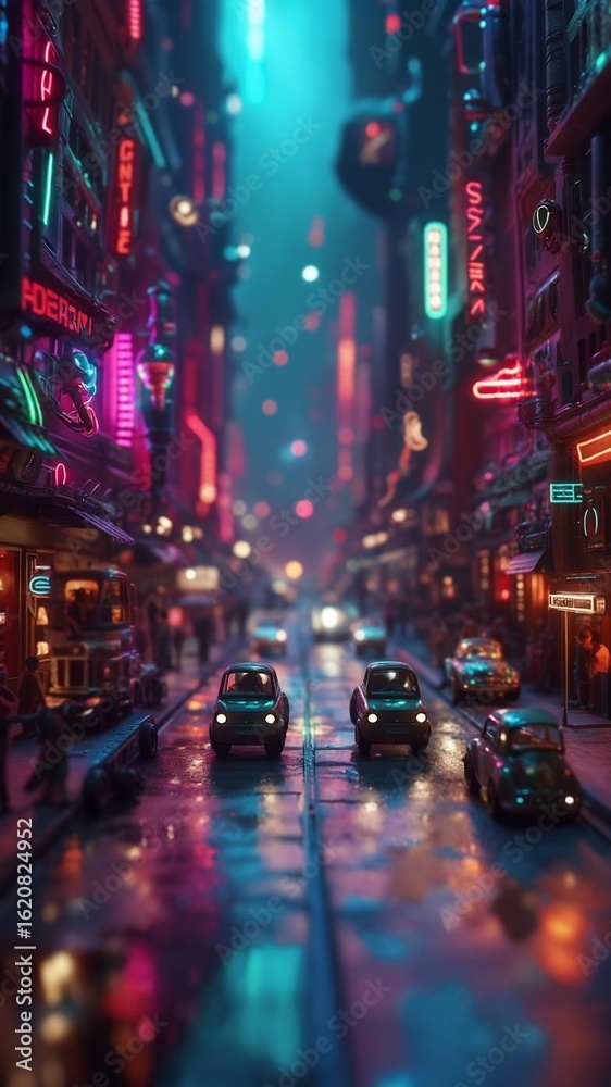 Naklejka premium traffic at night