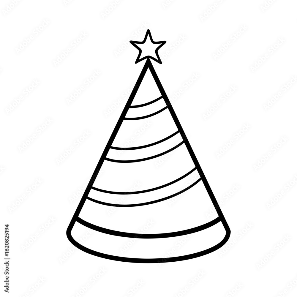Party hat icon in clean line art style ideal for birthday fun or festive designs Vector illustration Party hat icon in clean line art style ideal for birthday fun or festive designs Vector illustration