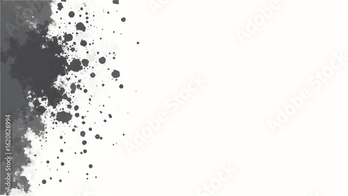 Abstract Black Ink Splatter on White Background for Artistic Designs. Abstract Black Ink Splatter Background.