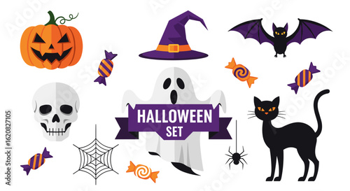 Festive Halloween Icons for Spooky Season Decorations and Celebrations