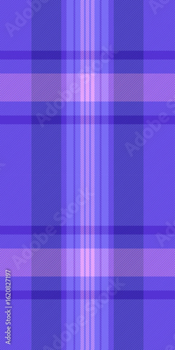 Gentleman tartan plaid pattern, cut out textile texture seamless. Advertisement background fabric check vector in indigo and purple colors.