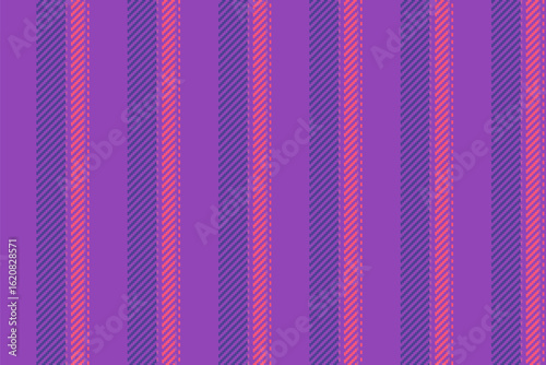 Trendy fabric pattern stripe, dress vertical textile vector. Anniversary seamless lines background texture in purple and indigo colors.
