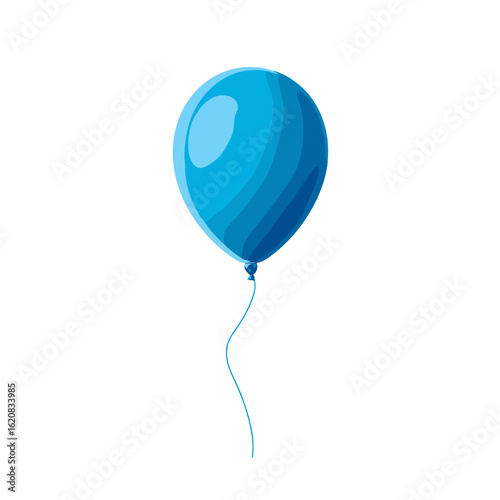 A single blue balloon floats gently, embodying a sense of joy and celebration.