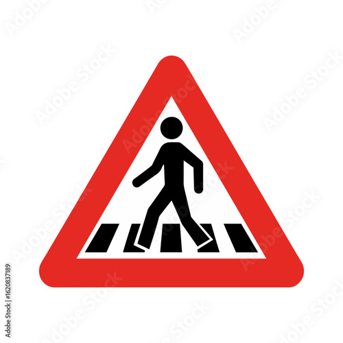 pedestrian crossing traffic sign with human icon
