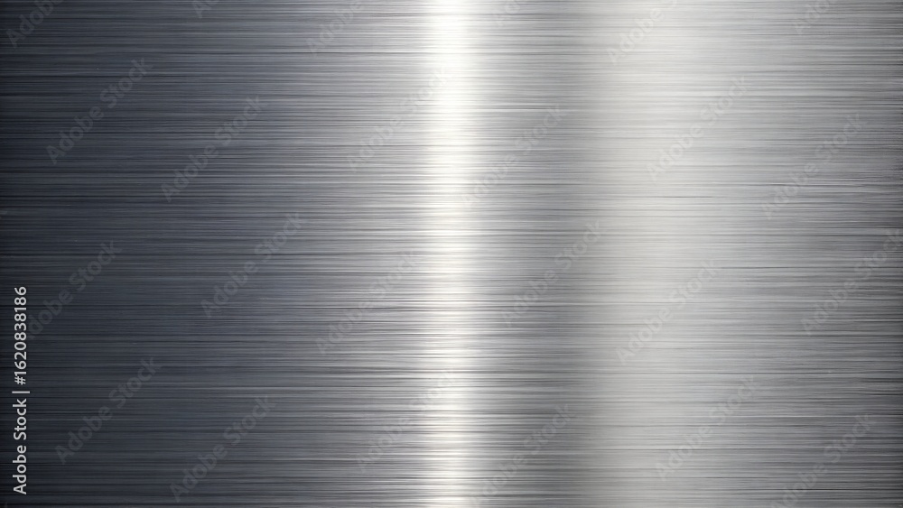 Brushed metal texture with a bright reflection, representing a shiny, polished, and metallic surface, suitable for industrial or design backgrounds Brushed metal texture with a bright reflection, representing a shiny, polished, and metallic surface, suitable for industrial or design backgrounds