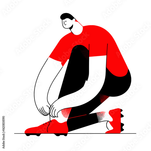 An illustration of person getting ready to sport.