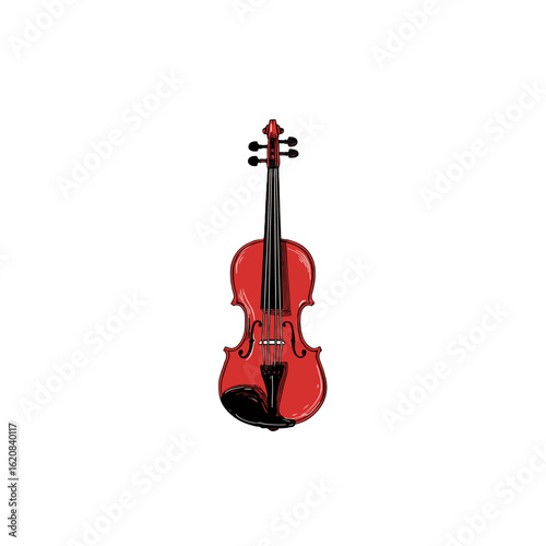 A single red violin.