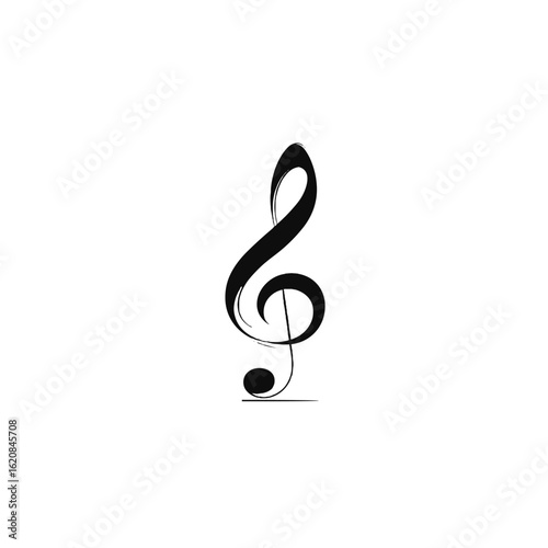 A minimalistic and elegant treble clef on a pure background.