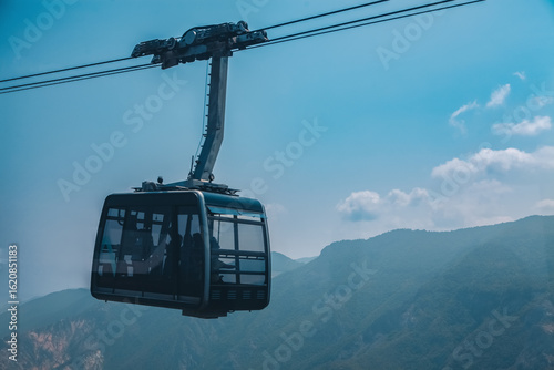 beautiful view of cable car in Armenia.