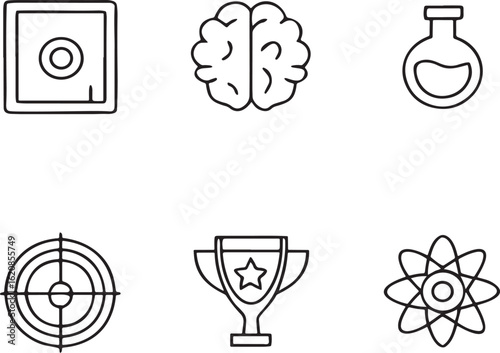 Icons representing science and achievements