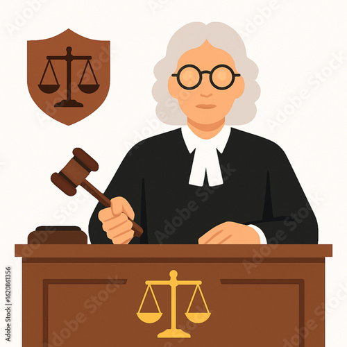 judge with a gavel in his hand