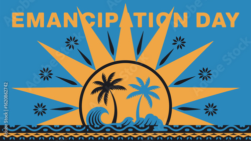 Barbados Emancipation Day Sunrise and Ocean Celebration Design