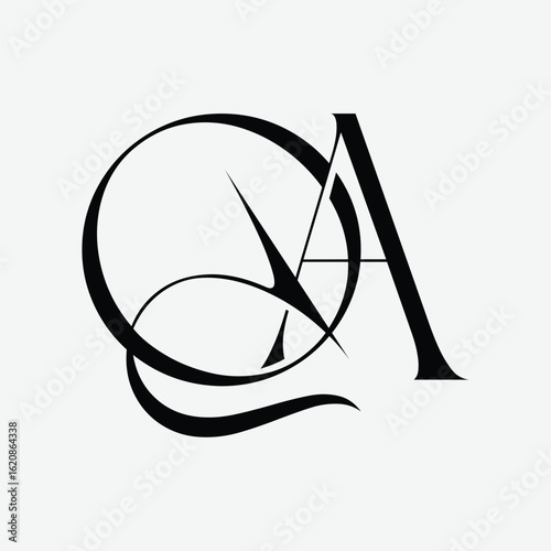 QA Logo design initial letter
