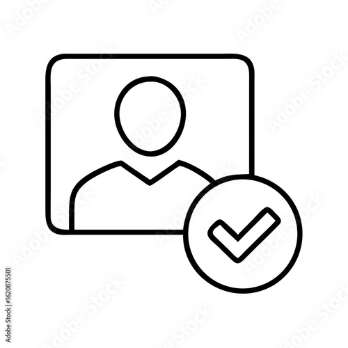 Verified profile account access approval checkmark icon user authentication success symbol ok done