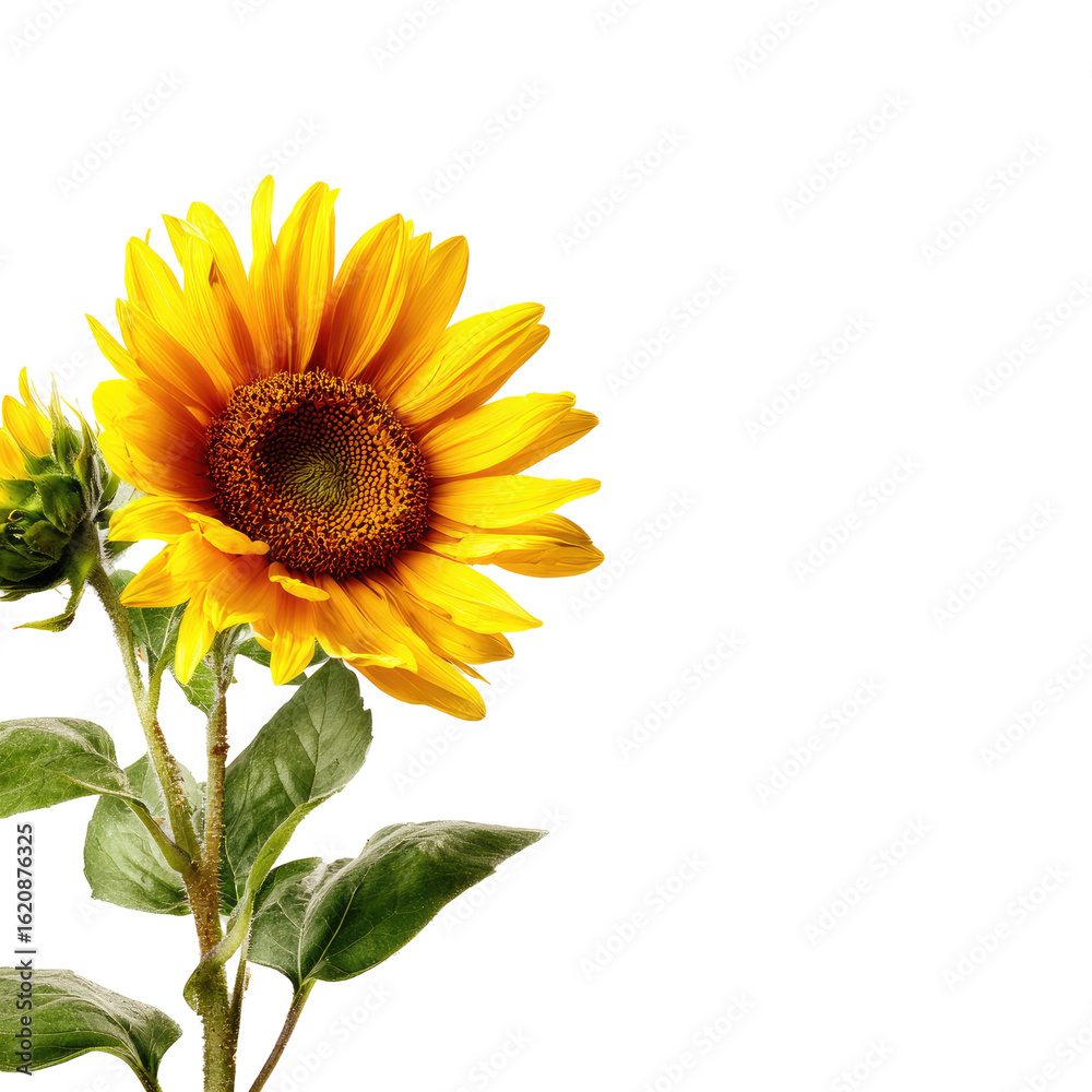 Obraz premium Vibrant sunflower against black